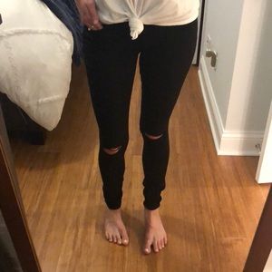Abercrombie & Fitch Black Rip Denim Skinny Jeans
